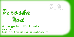 piroska mod business card